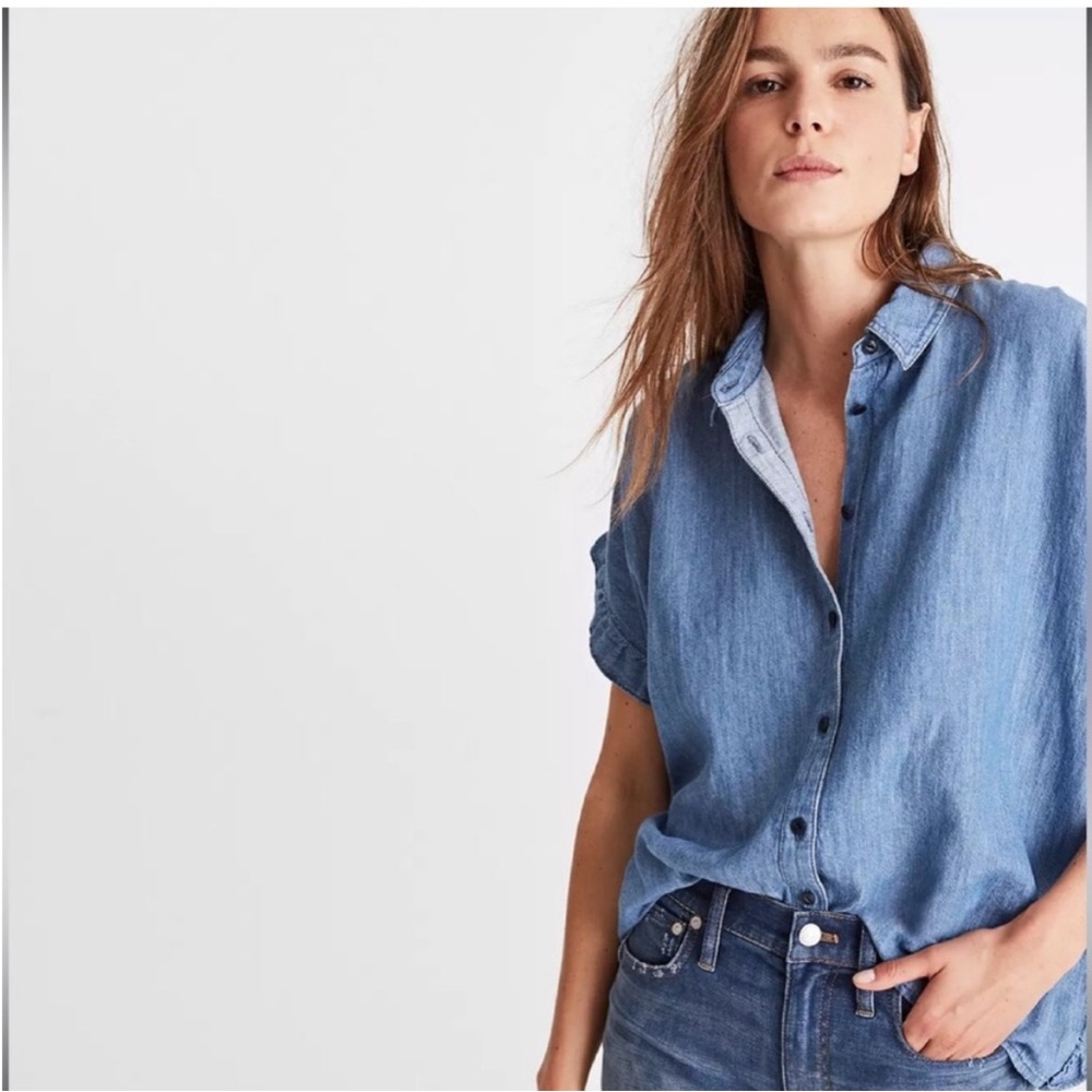 Madewell Ruffle Sleeve button down
